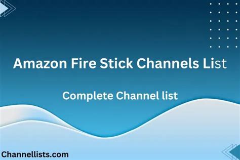 list of Amazon Fire channels